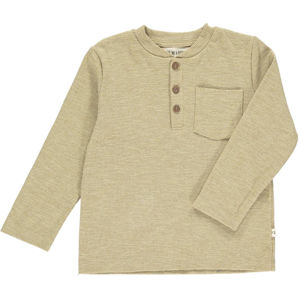 Heathered Beige Benji Rib Henley