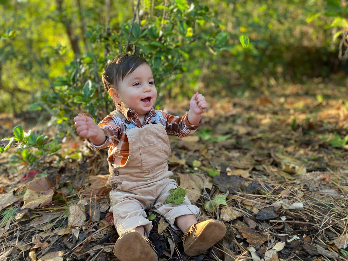 Jasper Woven Rust/Navy Plaid Onesie