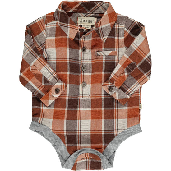 Jasper Woven Rust/Navy Plaid Onesie
