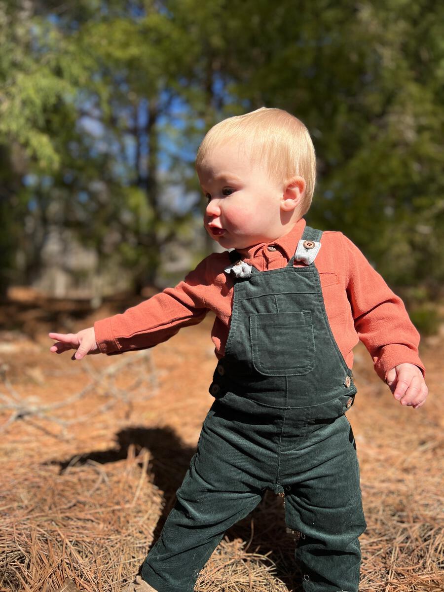 Jellico Corduroy Overalls in Green