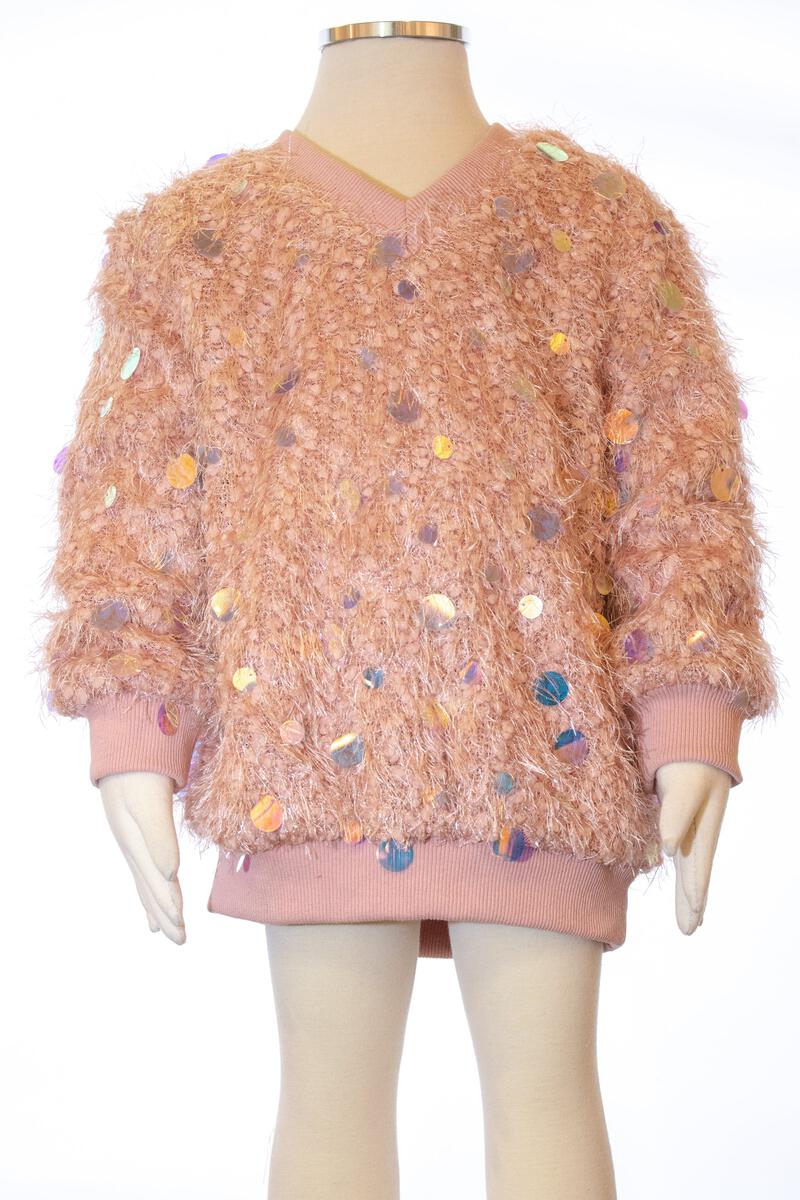 Pink Paillette Pullover