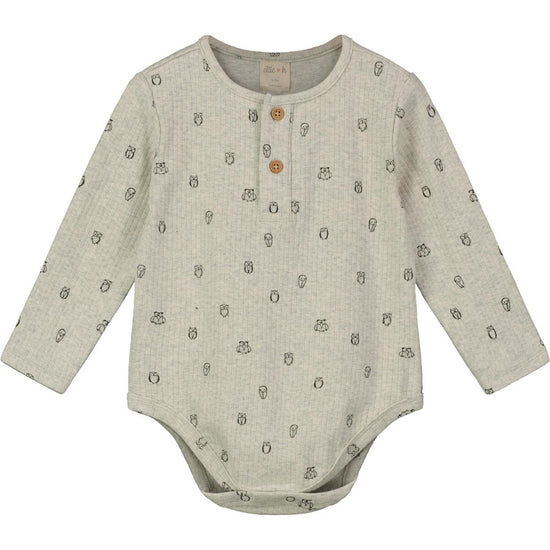 Oatmeal Owl Long Sleeve Onesie