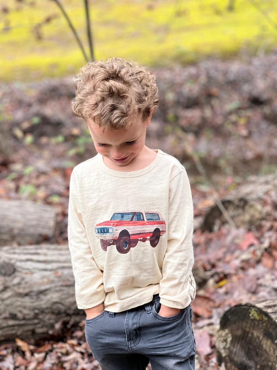 Beige Bronco Raglan Printed Tee