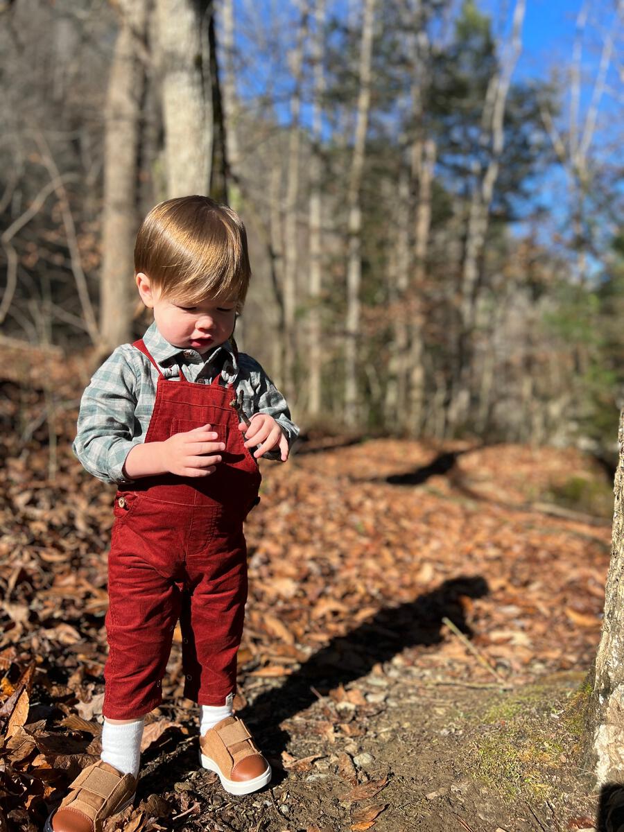 Jellico Corduroy Overalls in Red
