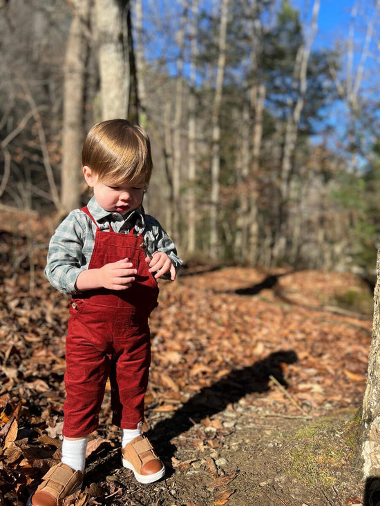 Load image into Gallery viewer, Jellico Corduroy Overalls in Red
