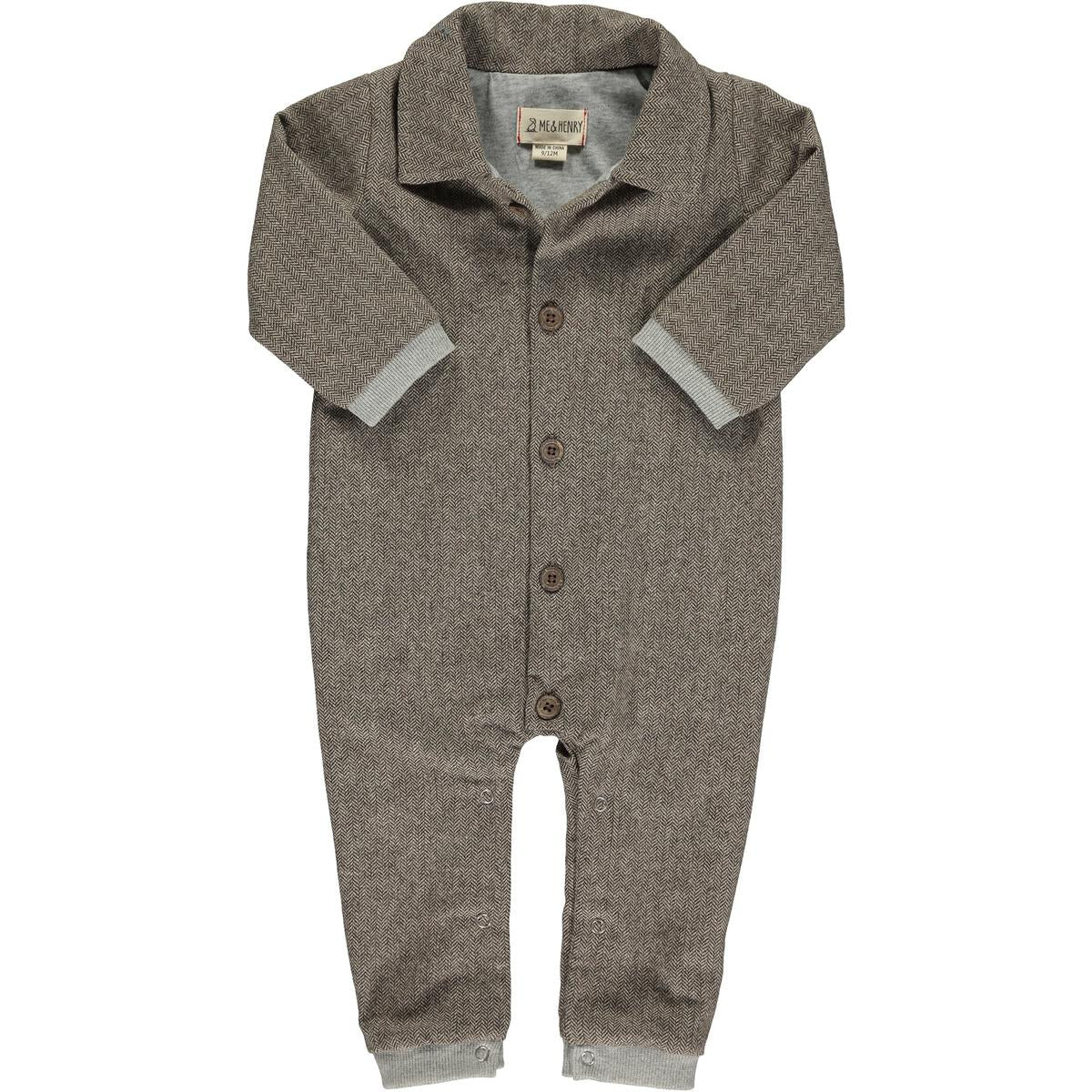 Brown Tweed Lumberjacket Romper