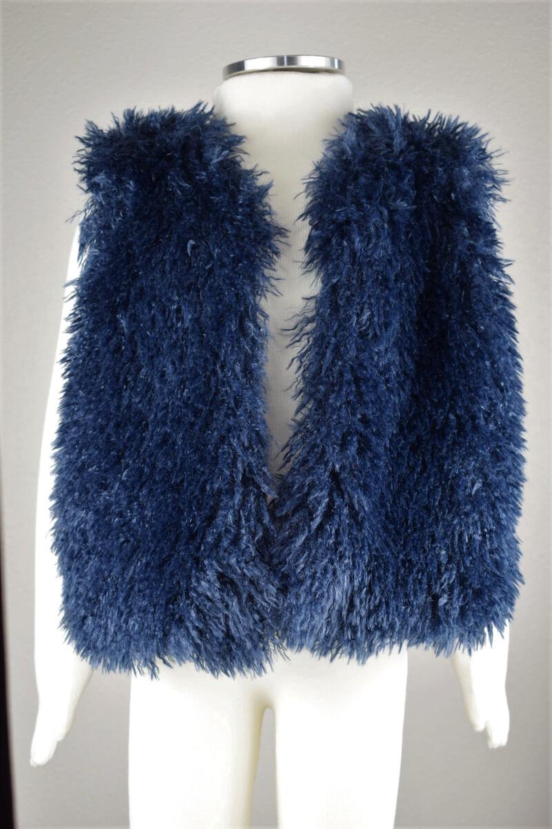 Navy Fuzzy Vest