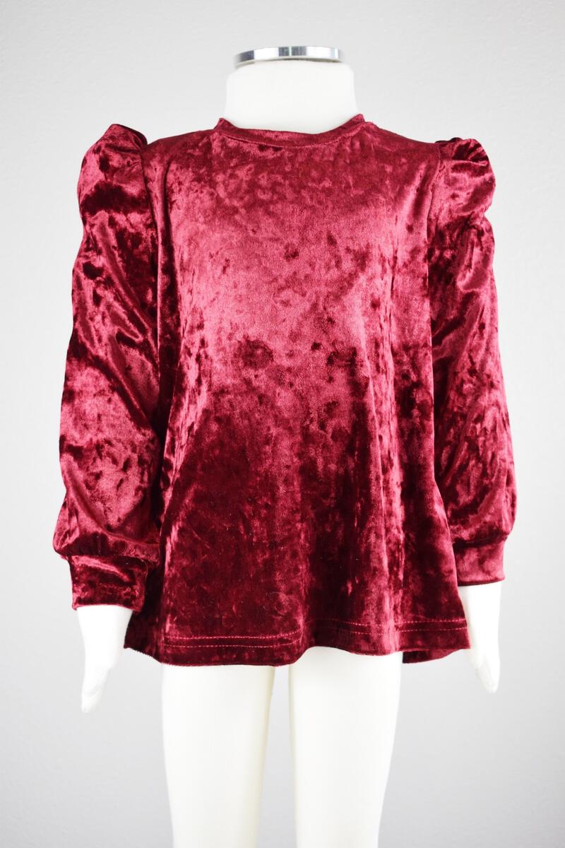 Burgandy Crushed Velvet Top