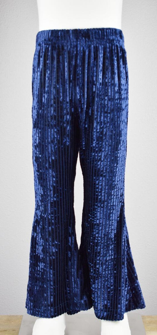 Striped Velvet Navy Leggings