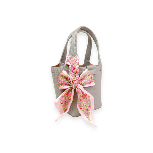 Grey Satchel Bag with Scarf