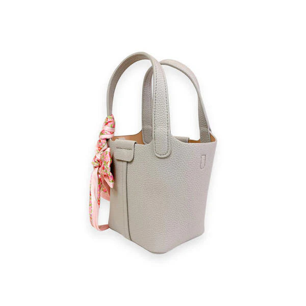 Grey Satchel Bag with Scarf