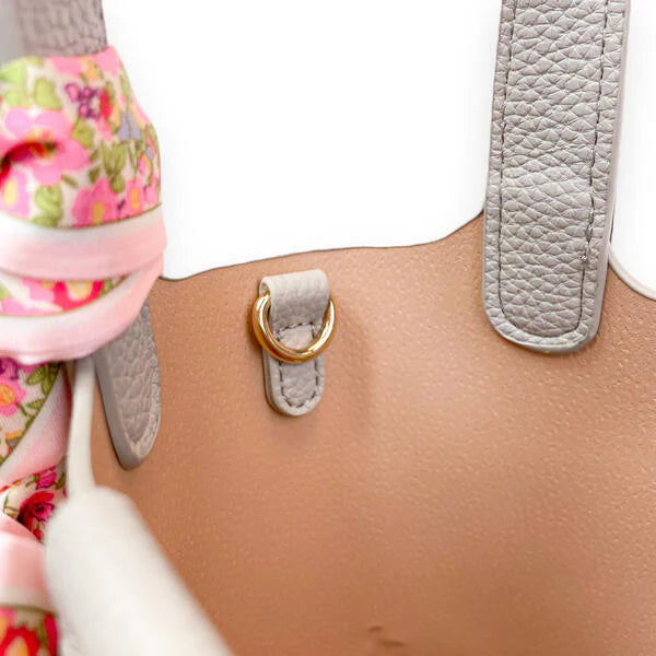 Grey Satchel Bag with Scarf