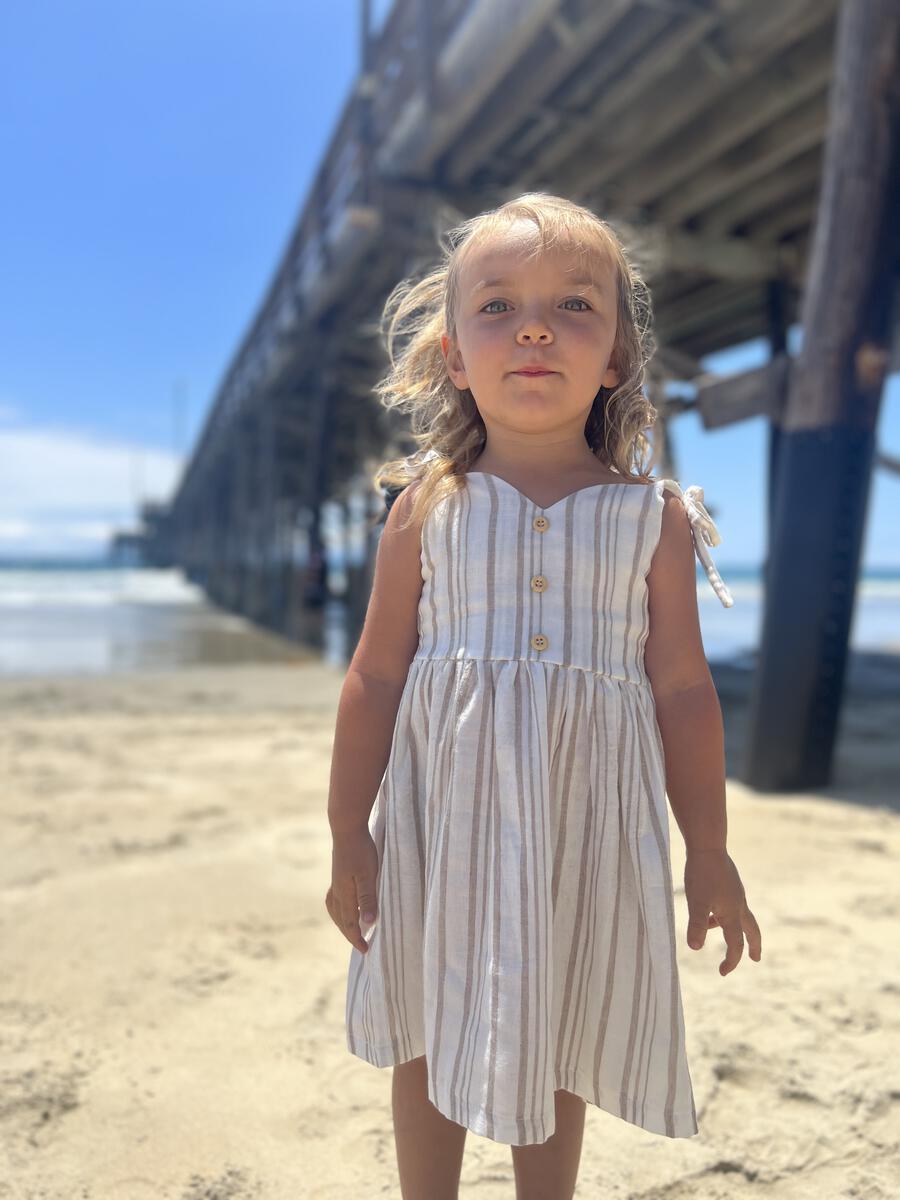 Penny Dress in Neutral Stripe
