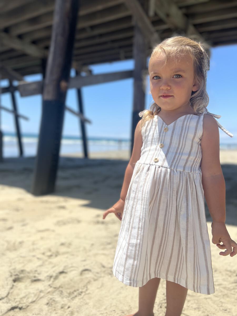 Penny Dress in Neutral Stripe