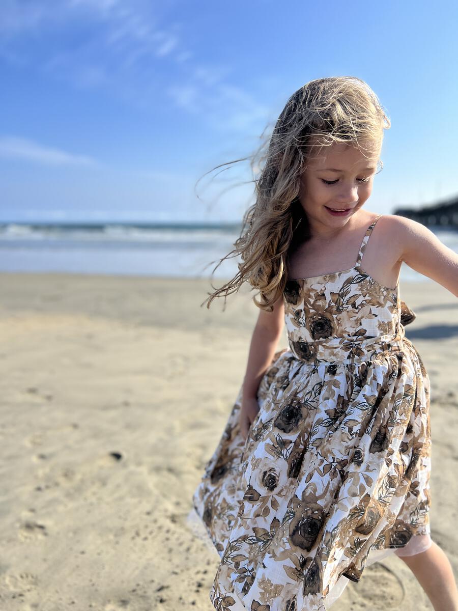 Juliet Oatmeal Roses Dress