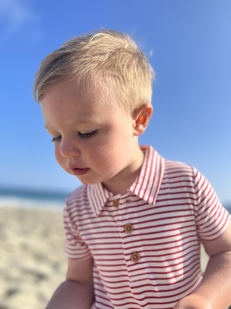 Jetty Red/White Polo Jersey Onesie