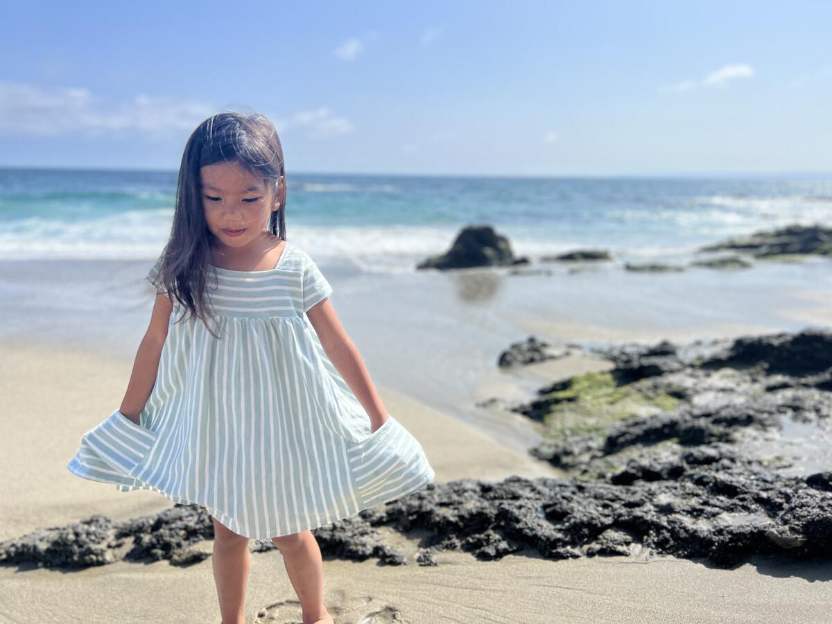 Rylie Green/White Striped Dress