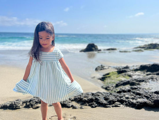 Rylie Green/White Striped Dress