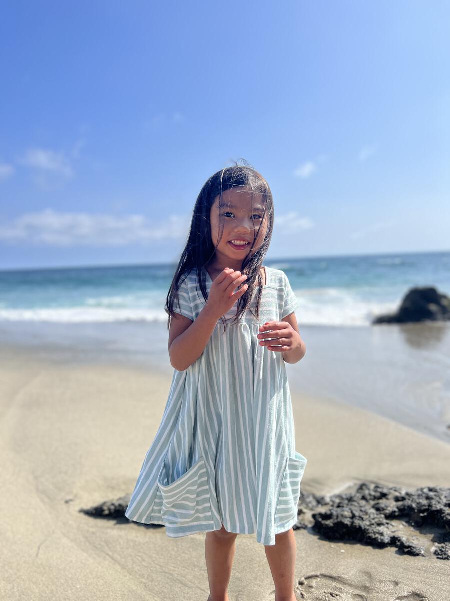 Rylie Green/White Striped Dress