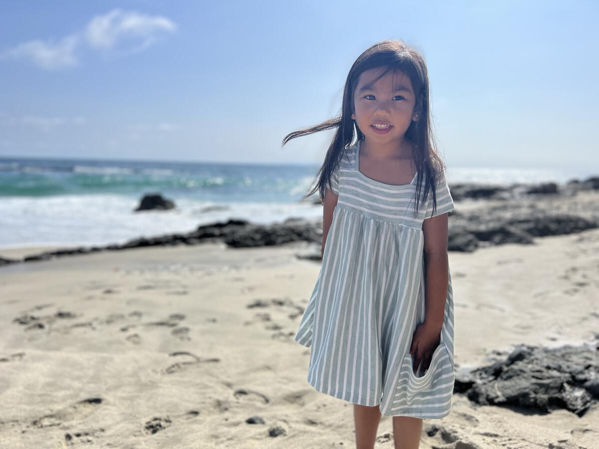 Rylie Green/White Striped Dress