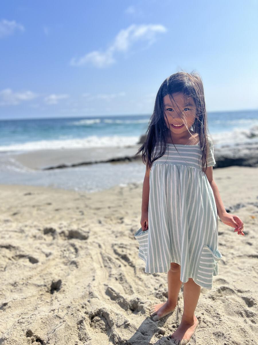 Rylie Green/White Striped Dress