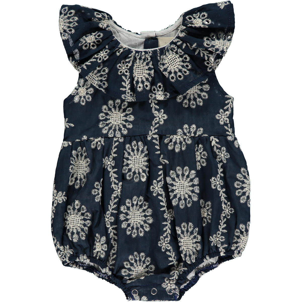 Maya Navy/White Embroidered Bubble