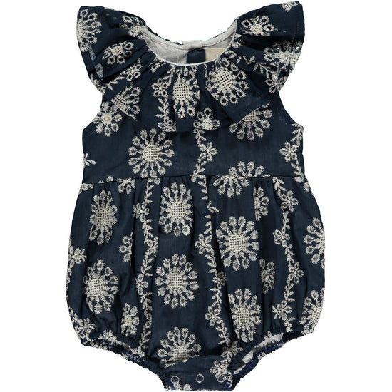 Maya Navy/White Embroidered Bubble