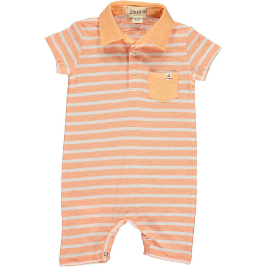 Peach/White Polo Romper