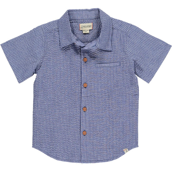 Navy Seersucker Woven Shirt