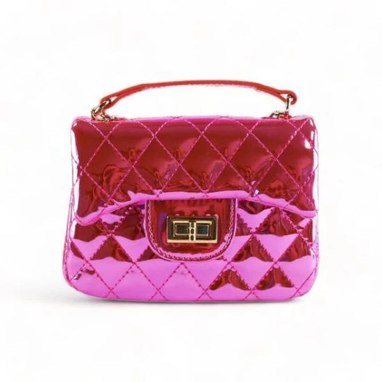 Fuchsia Metallic Crossbody Quilted Purse