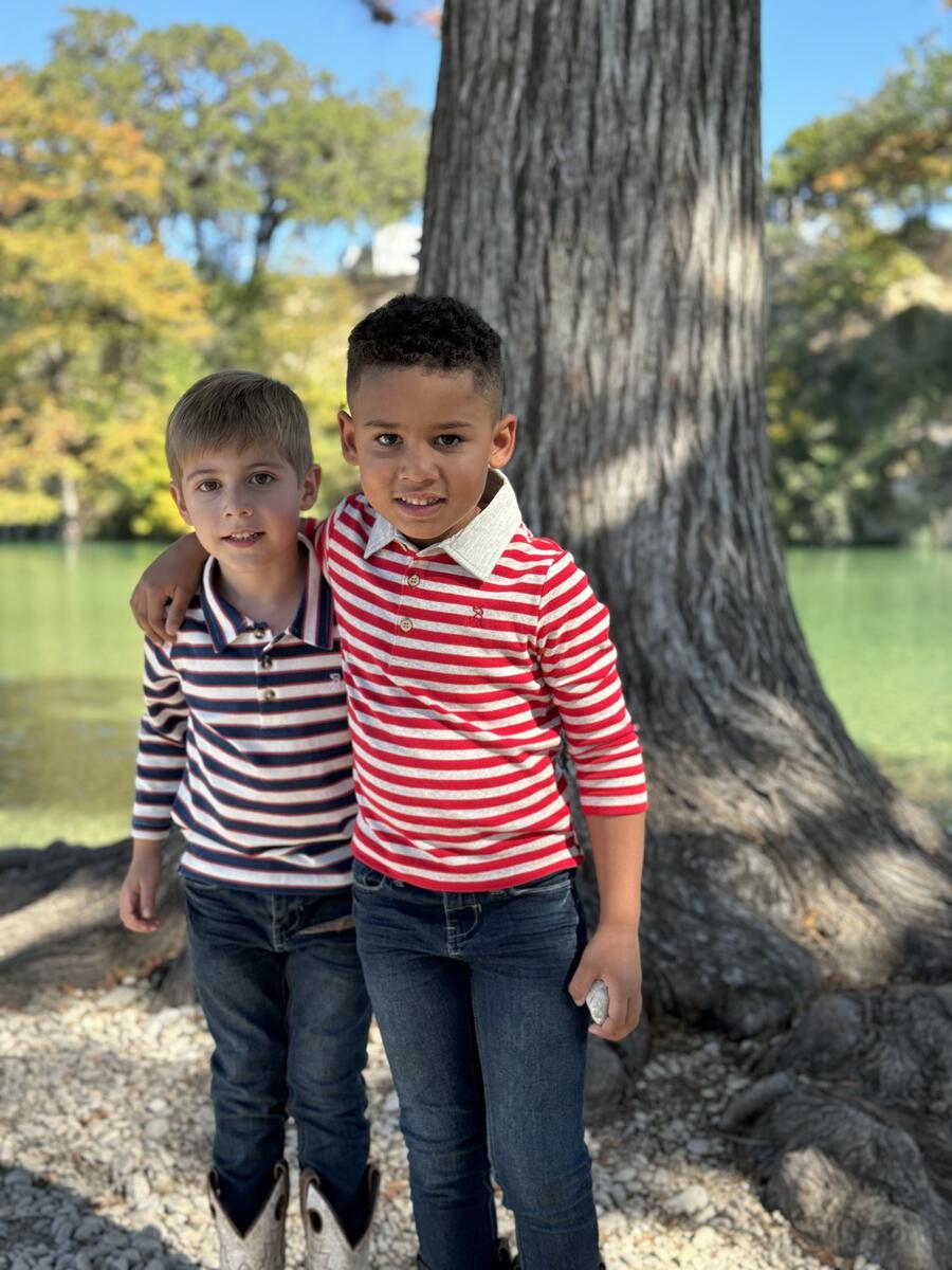 Red/Grey Stripe Waverly Longsleeve Polo