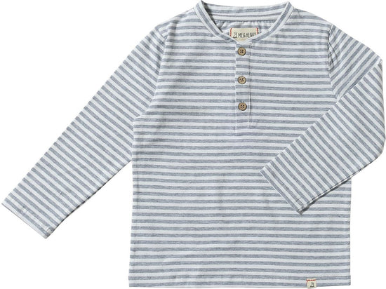 Grey/White Striped Adams Henley