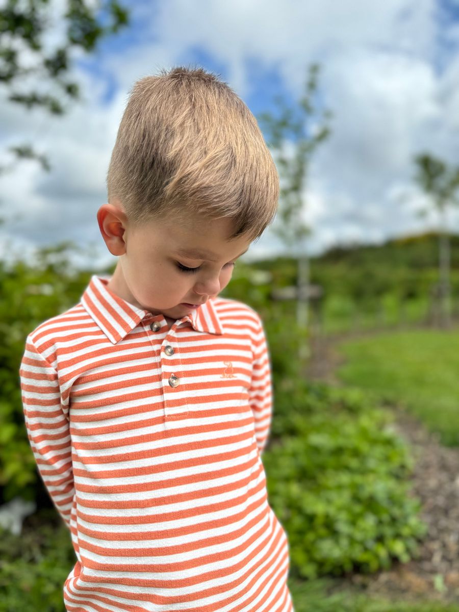 Pumpkin/Grey/Double Stripe Midway Polo