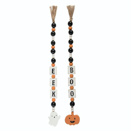 Beaded Wooden Boo/Eek Garland