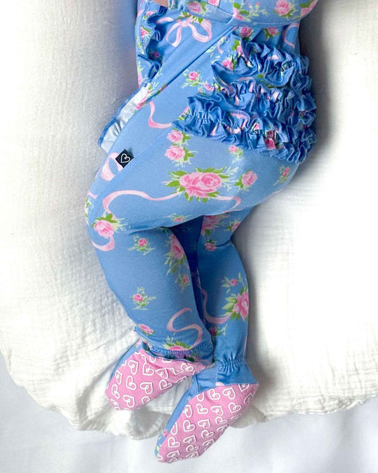 Elodie Ruffled Zipper Bamboo Footie