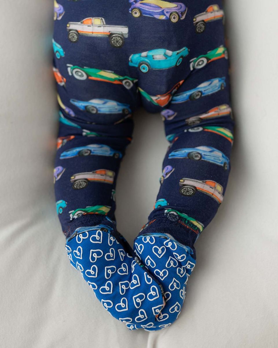 Jackson Car Zippered Bamboo Footie