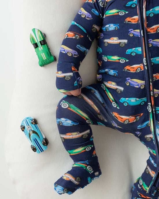 Jackson Car Zippered Bamboo Footie