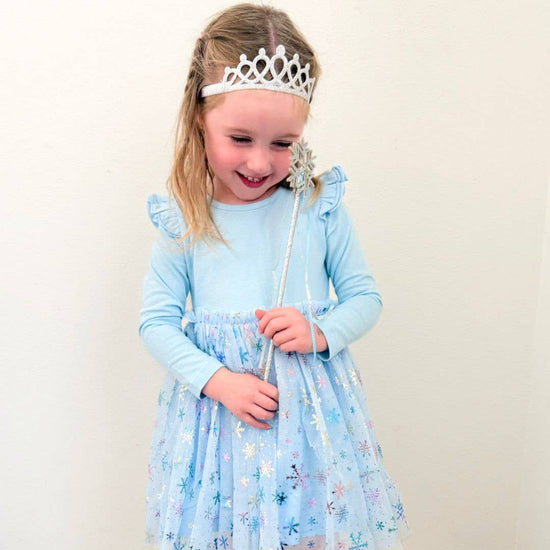 Load image into Gallery viewer, Snow Princess Iridescent Long Sleeve Tutu Dress

