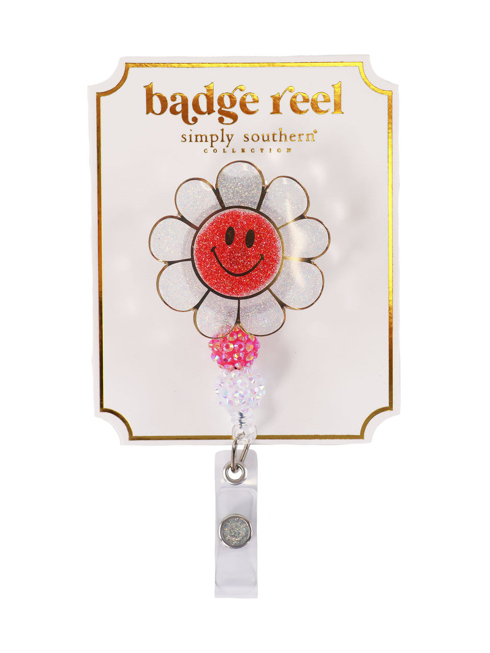 Red Flower Badge Reel