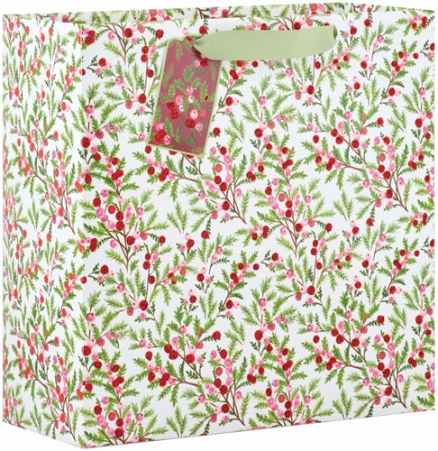 Sweet Berry Branches Large Square Gift Bag
