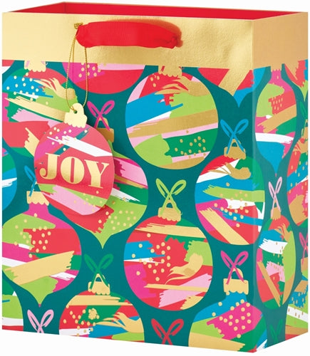 Load image into Gallery viewer, Joy Colorful Ornaments Medium Gift Bag
