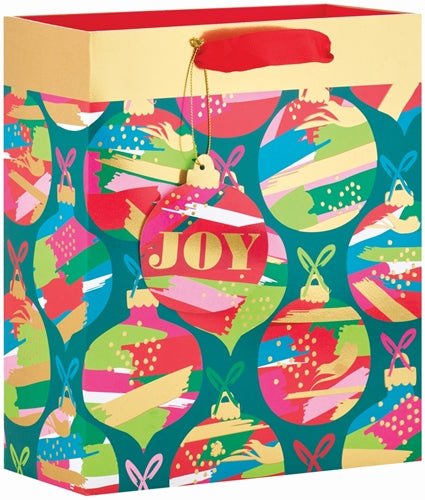 Load image into Gallery viewer, Joy Colorful Ornaments Medium Gift Bag
