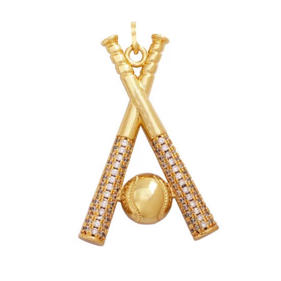 Baseball & Bat Charm For Charm Necklace & Bracelet