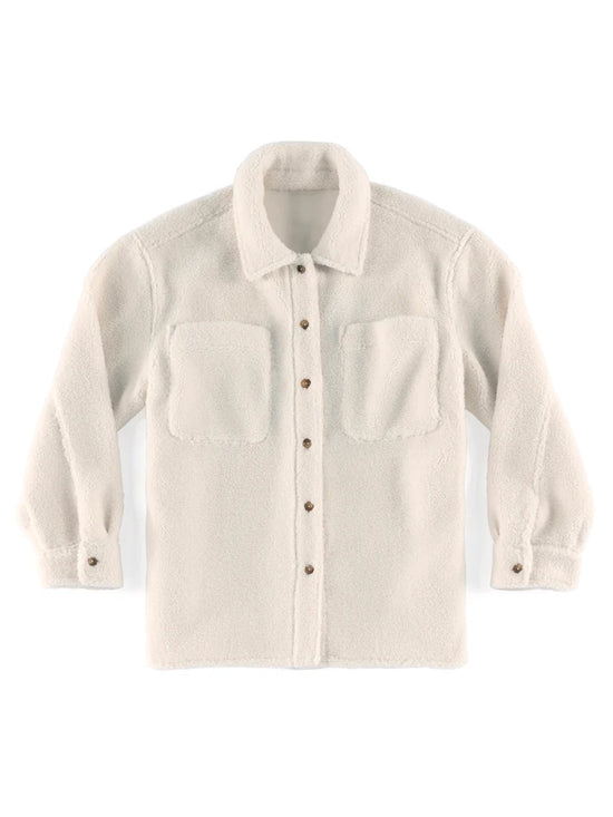 Load image into Gallery viewer, &amp;#39;Get Loud&amp;#39; Sherpa Jacket in Ivory
