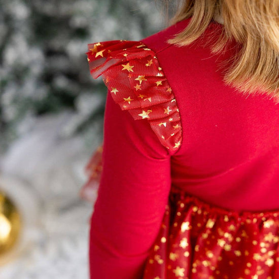 Load image into Gallery viewer, Scarlett Shimmer Christmas Long Sleeve Tutu Dress
