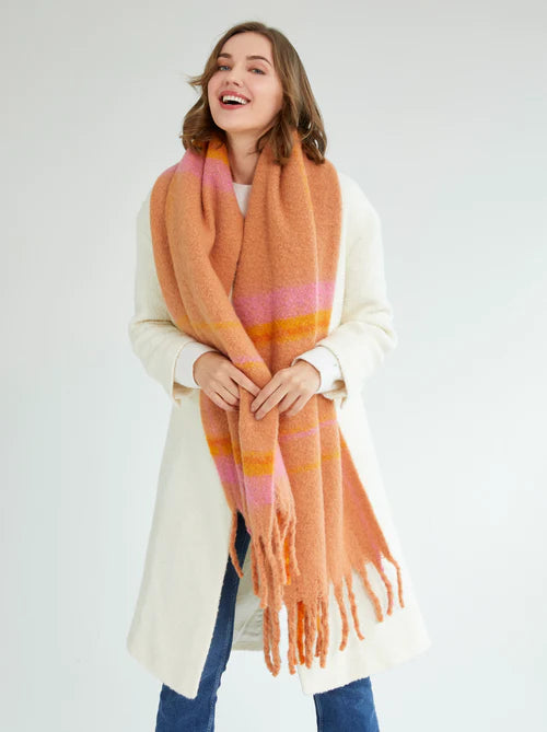 Rust/Pink Plush Scarf