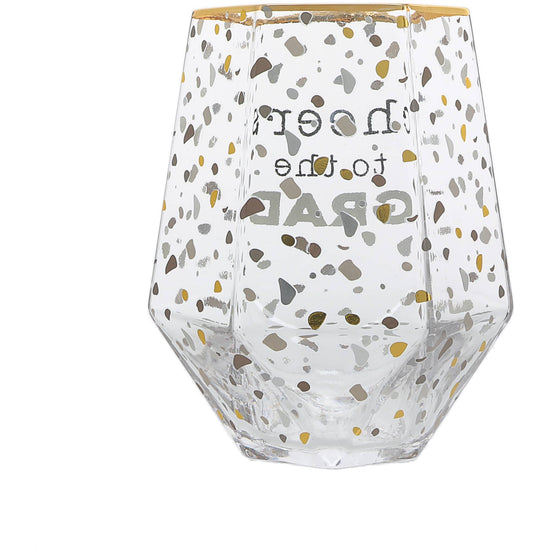 Load image into Gallery viewer, Cheers to the Grad - 16 oz Geometric  Glass
