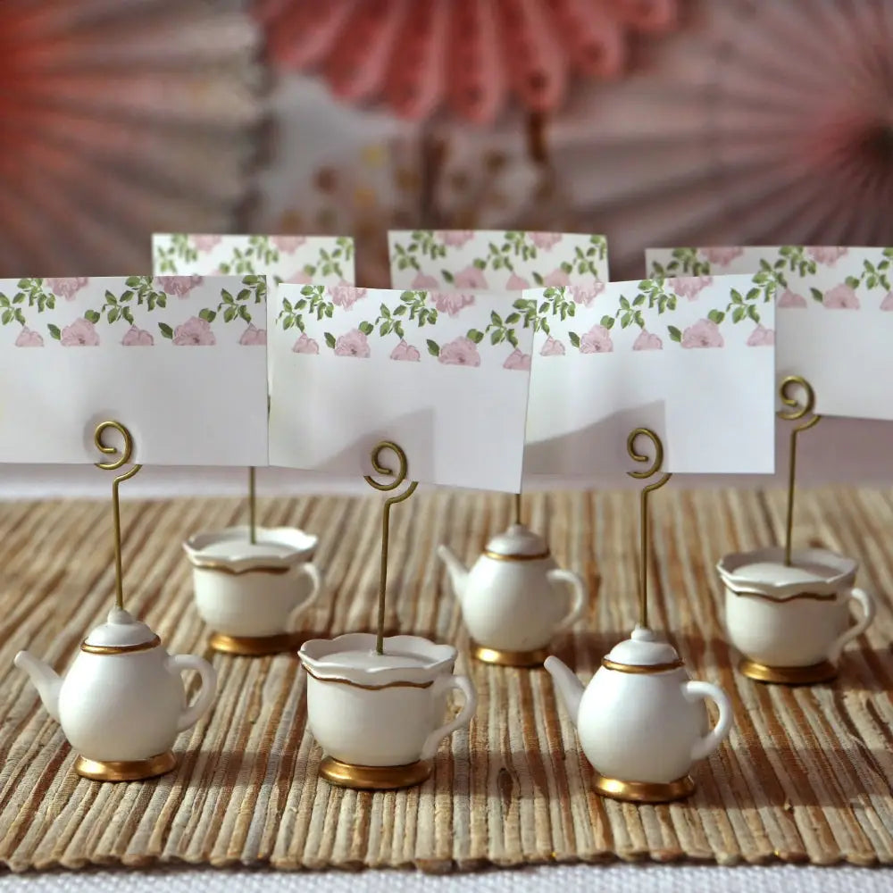 Tea Time Whimsy Place Card Holder (set of 6)
