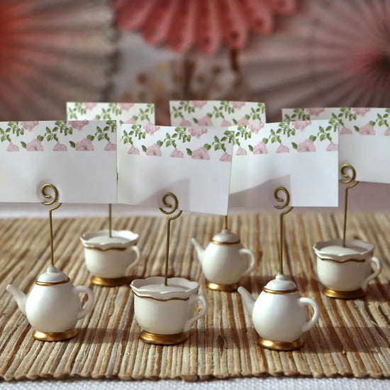 Tea Time Whimsy Place Card Holder (set of 6)