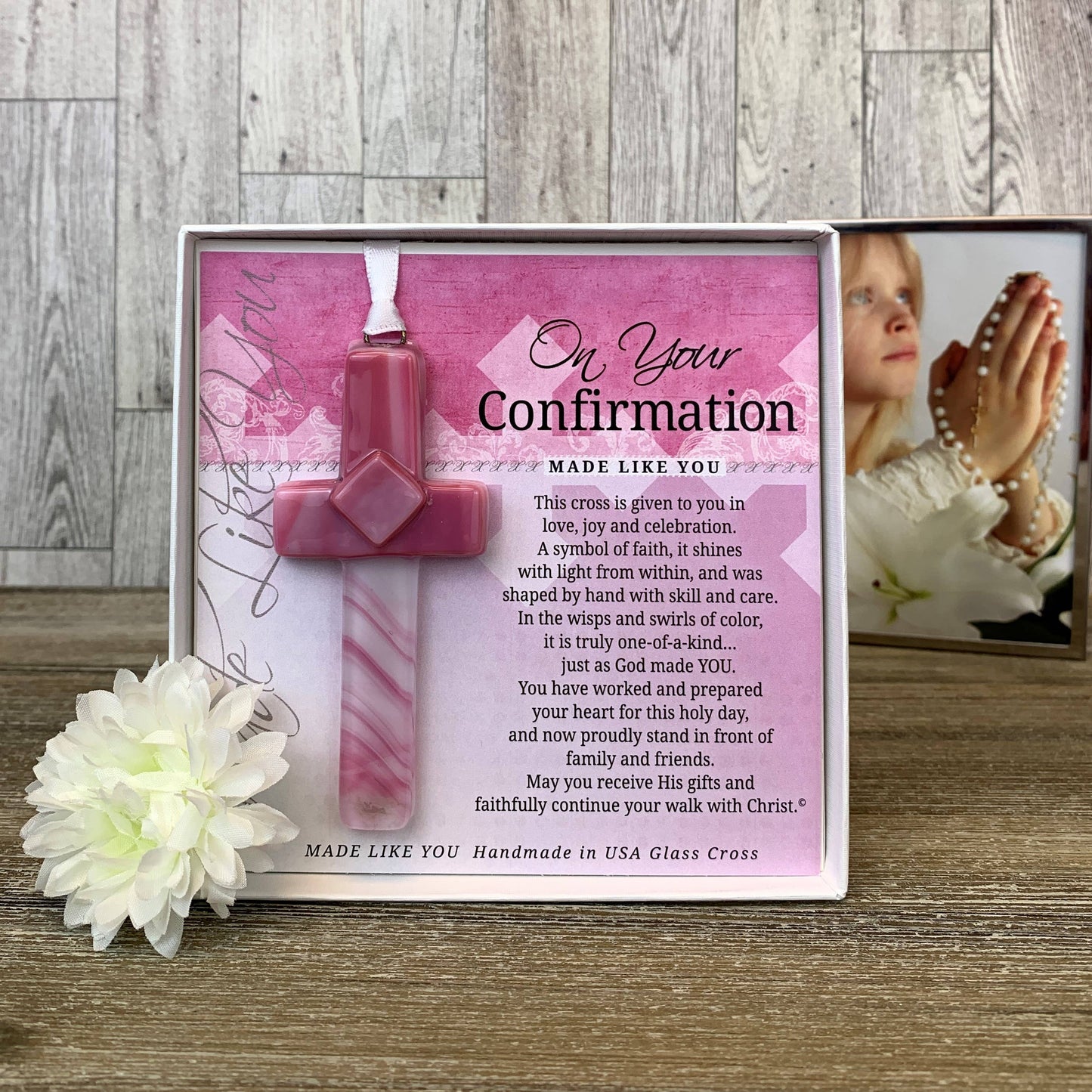 Confirmation Cross For Girl: Handmade Glass